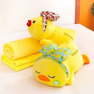 gấu bông kèm chăn 3in1