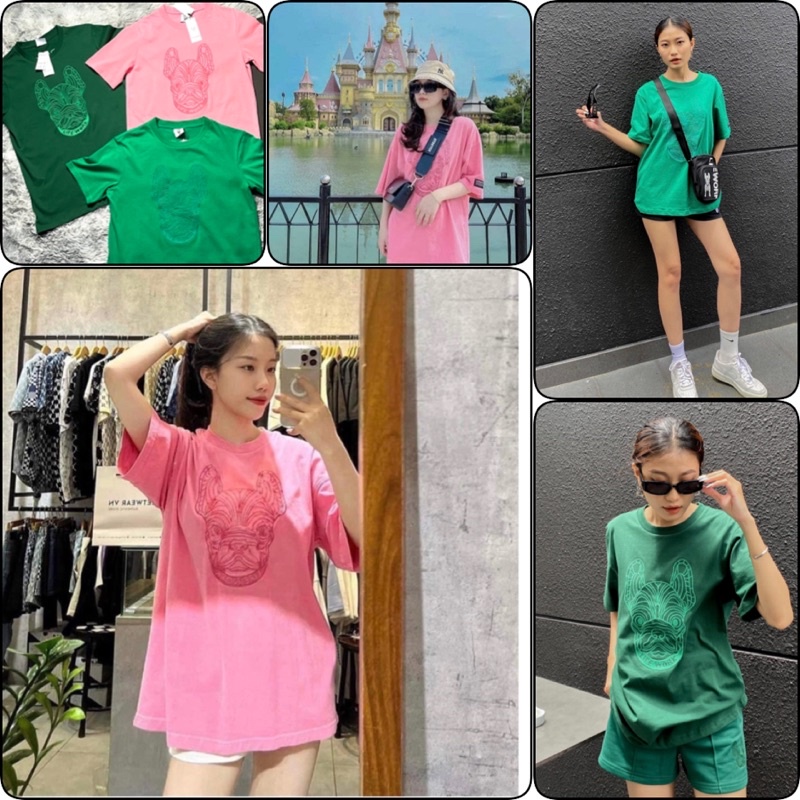 (Hàng Xuất Xịn) Áo lf chó đầu chó hồng