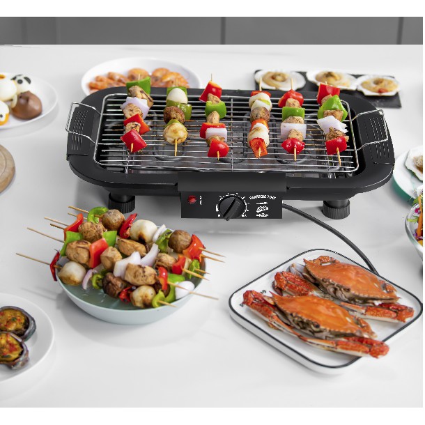 <BH 1 năm>BẾP NƯỚNG ĐIỆN KHÔNG KHÓI ELECTRIC BARBECUE GRILL (Vàng 2000w)(bán buôn - bán lẻ)