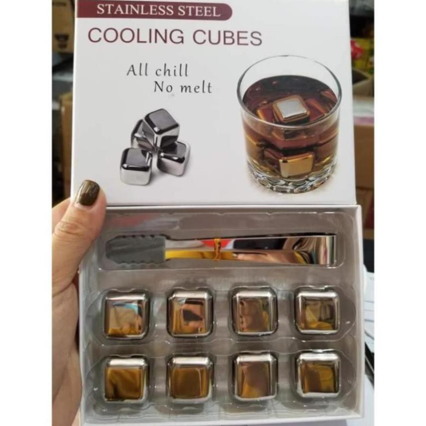 [Hàng Có Sẵn] HỘP 8 VIÊN Đá INOX304 lạnh vĩnh cửu - Cooling Cubes SSGP CAO CẤP