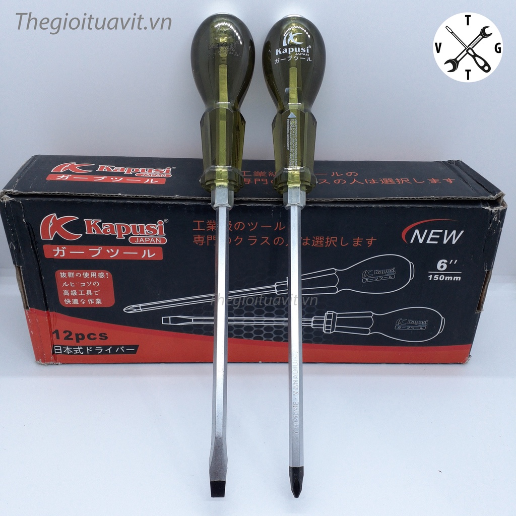 Tua vít đóng Kapusi 6x150mm 8x200mm đầu cộng , dẹt