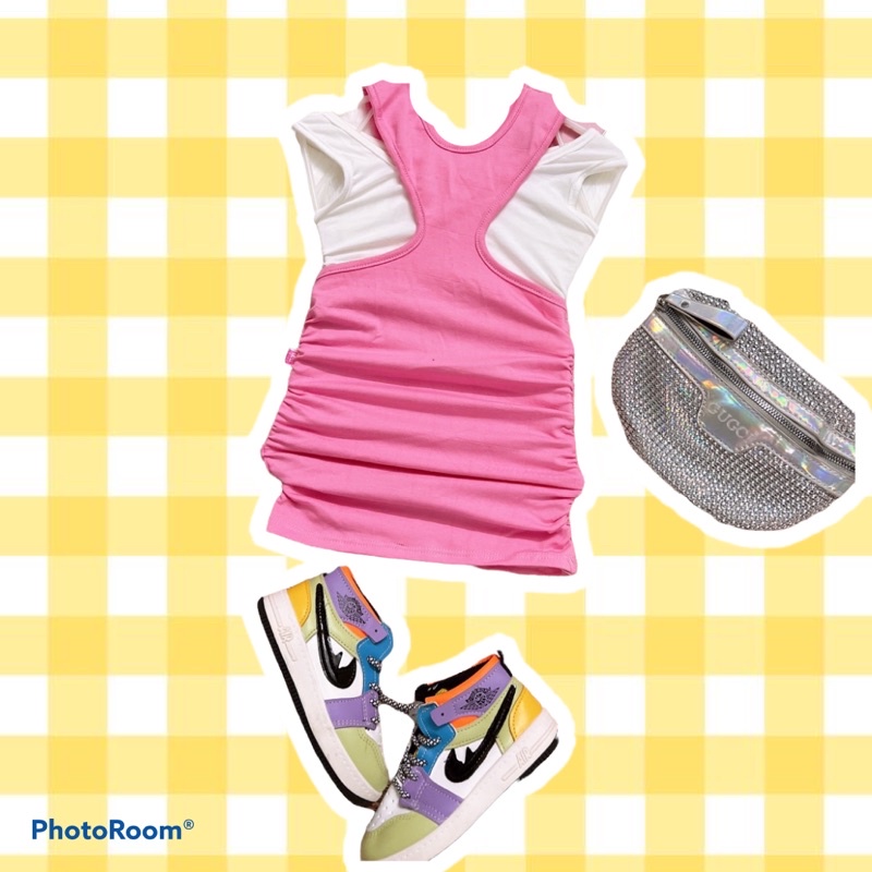 set váy body thiết kế màu hồng siêu xinh dễ thương cho bé