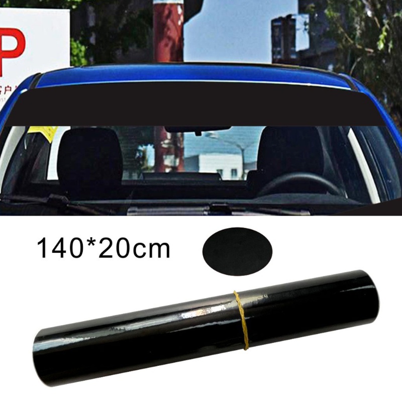 Đề Can Vinyl Màu Đen Dán Kính Chắn Gió Trước / Sau Xe Hơi Kích Thước 140X20CM