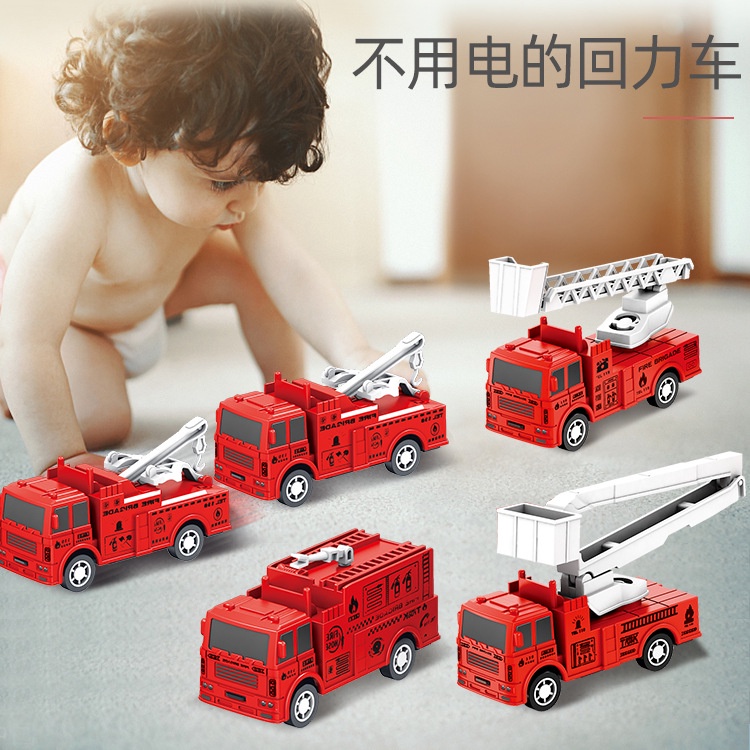 Xe Cứu Hỏa Đồ Chơi Mini Có Thang Sau Lưng Cho Bé