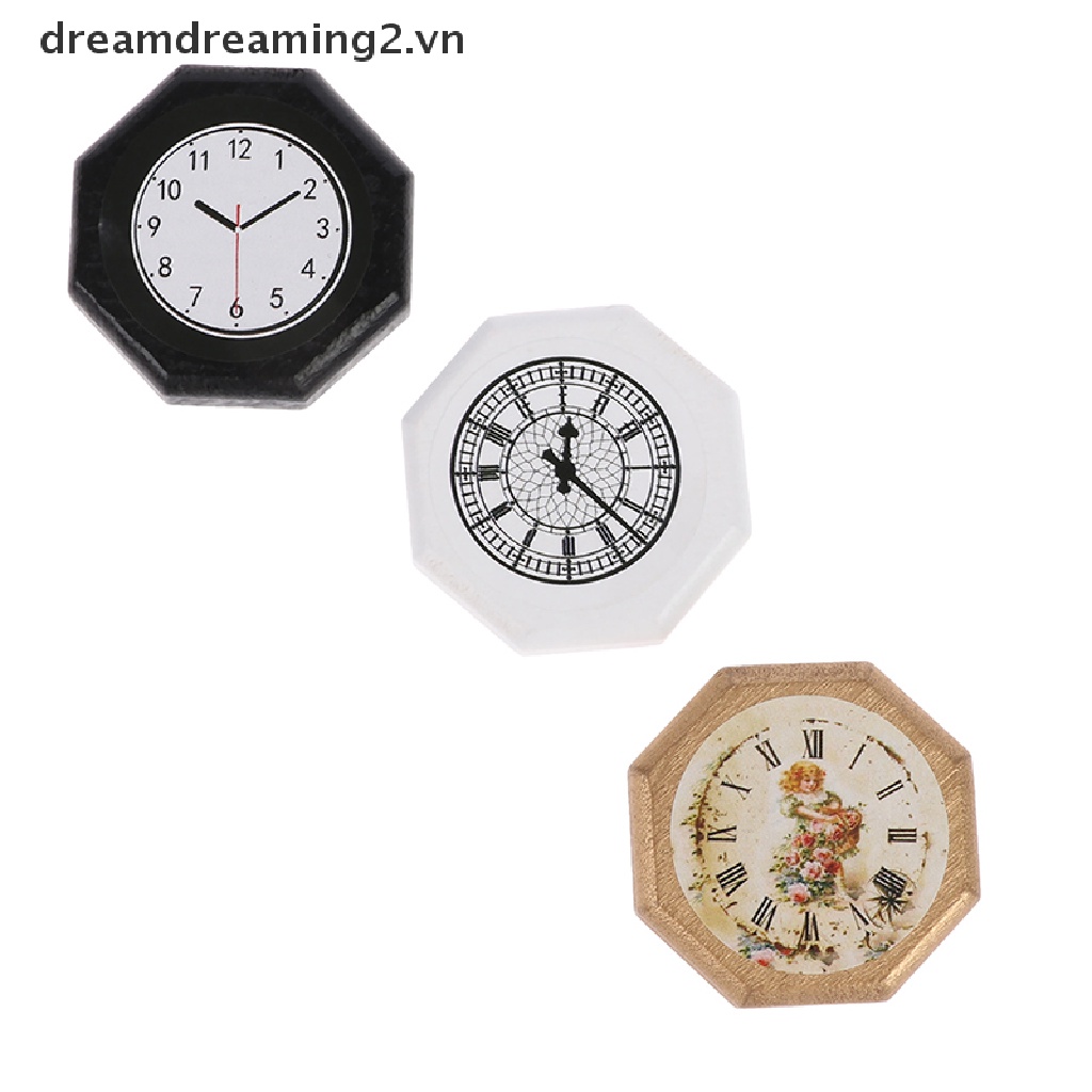Đồng Hồ Treo Tường Mini Tỉ Lệ 1: 12 Trang Trí Nhà Búp Bê