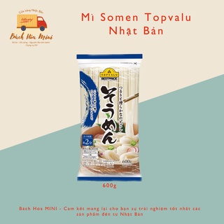 Mì Somen Topvalu Nhật Bản 600g (Mì Lạnh Sợi dày) - Bách Hóa Mini