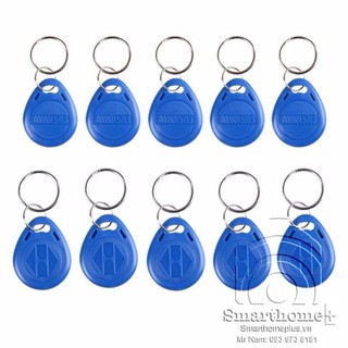 Bộ 10 thẻ từ rfid dạng móc khóa nfc tần số 13.56 mhz