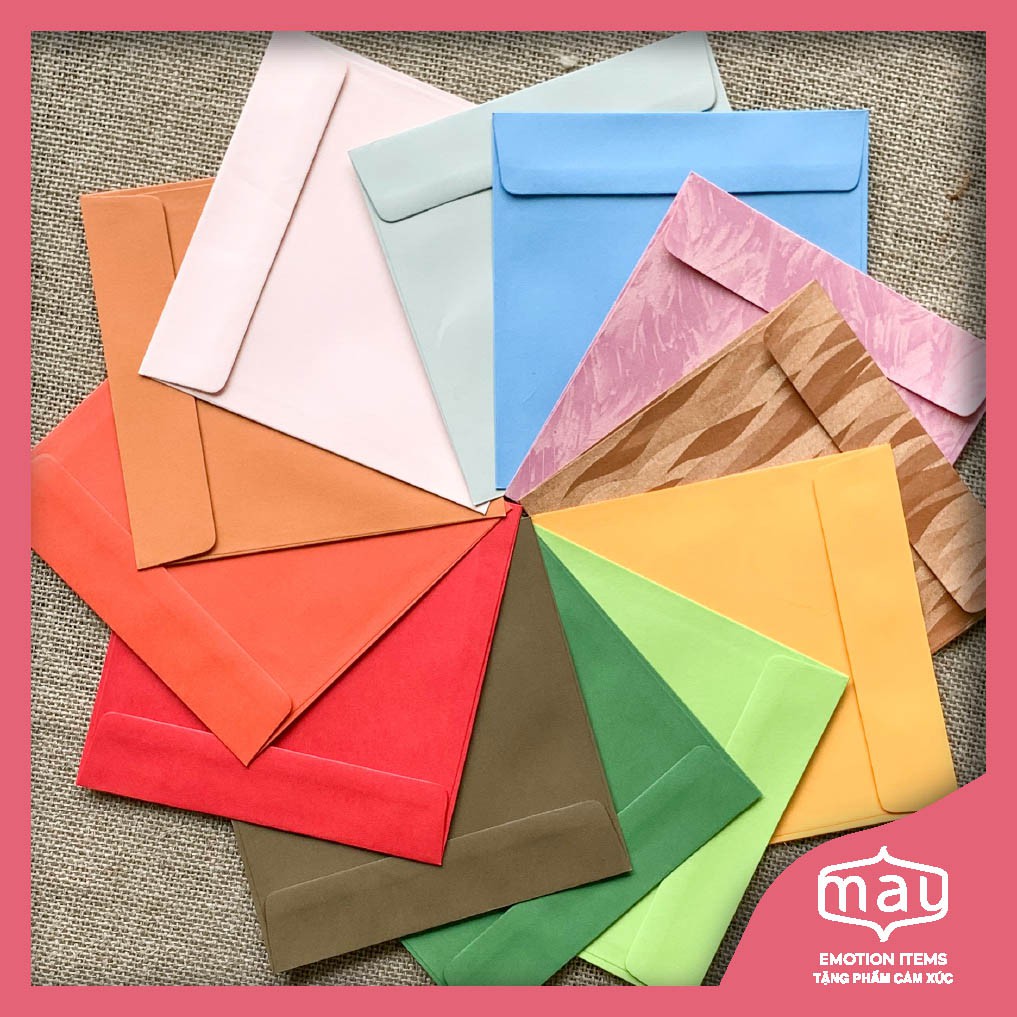 Phong bì 16*16cm giấy mỹ thuật Zentino Italia (set 10c) bao thư, bao thiệp
