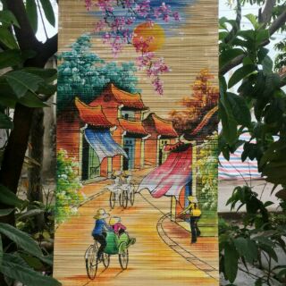 Tranh trên mành tre