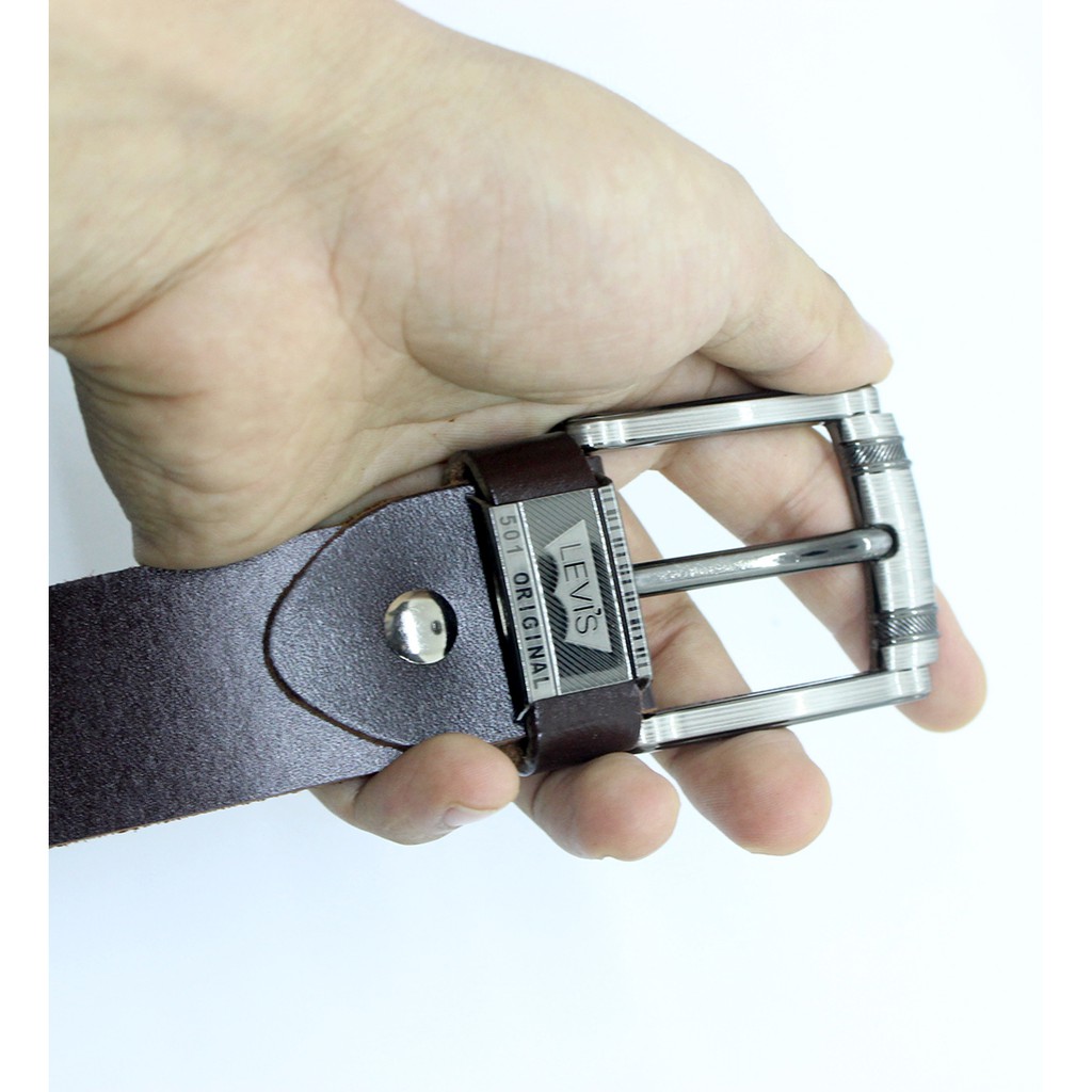 Thắt Lưng Da Bò Cắt Nguyên Miếng Một Lớp Không Sơn Cạnh