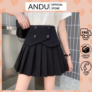 Chân váy xếp ly chữ a xòe ngắn, chân váy ulzzang có 4 cúc AnDuShop
