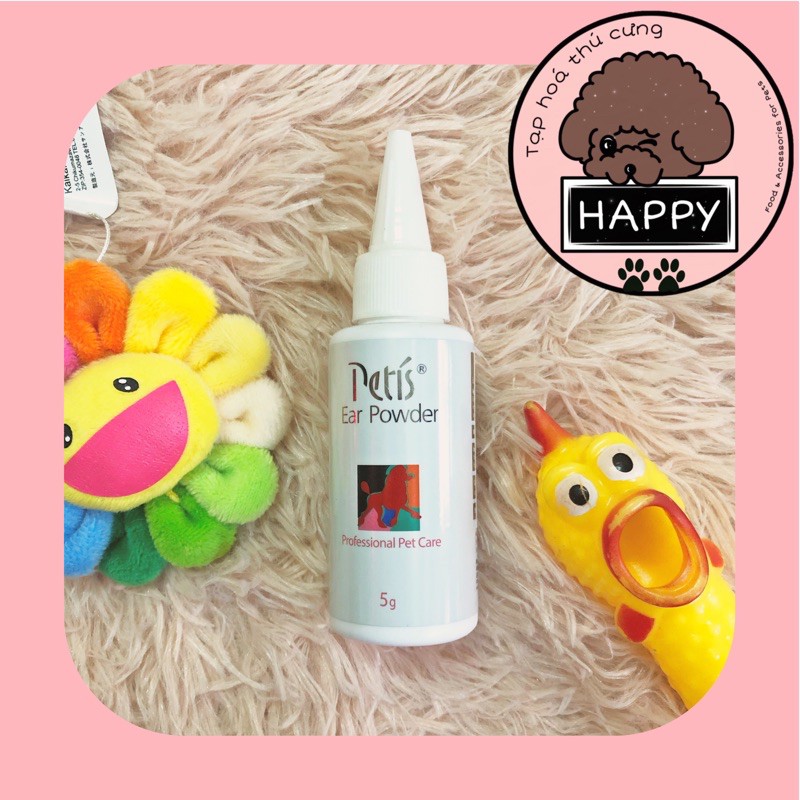 HOẢ TỐC | Bột nhổ lông tai chó mèo Petis 5g / Phấn vệ sinh tai cho thú cưng lọ 5gr  - Tạp Hóa Thú Cưng Happy