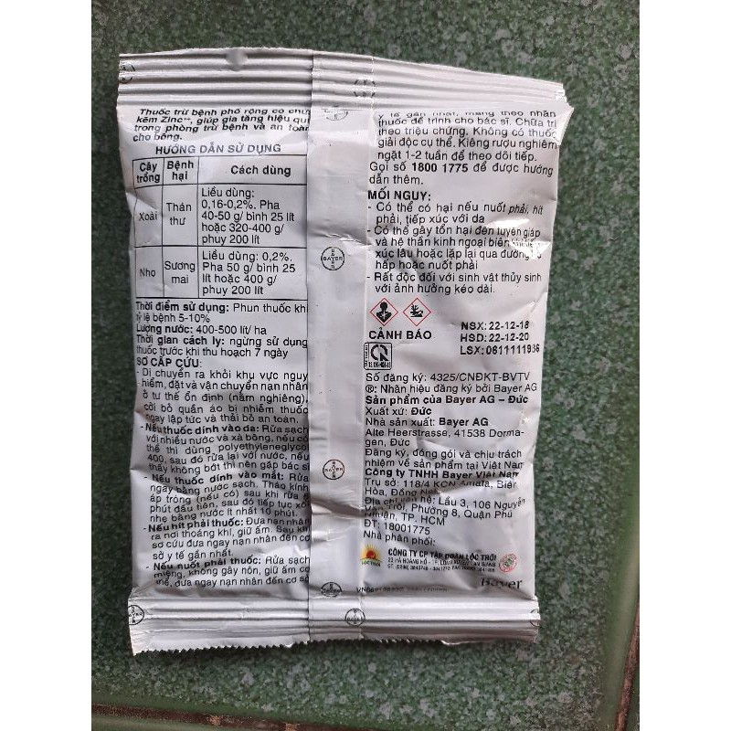 Thuốc trừ bệnh cây ATRACOL 100g