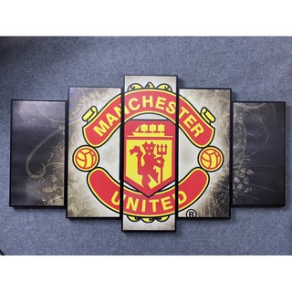 Bộ 5 Tranh Canvas Manchester United, Có Khung Composite, Ngang 1m