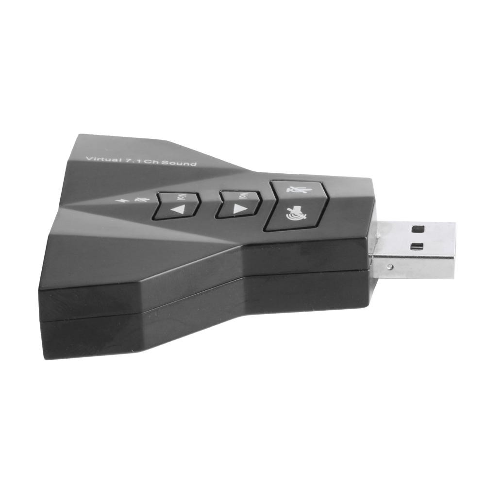 🌟Chất lượng cao nhất🍁USB Audio Sound Card Adapter External 3D VIRTUAL 7.1 CHANNEL Dual Microphone