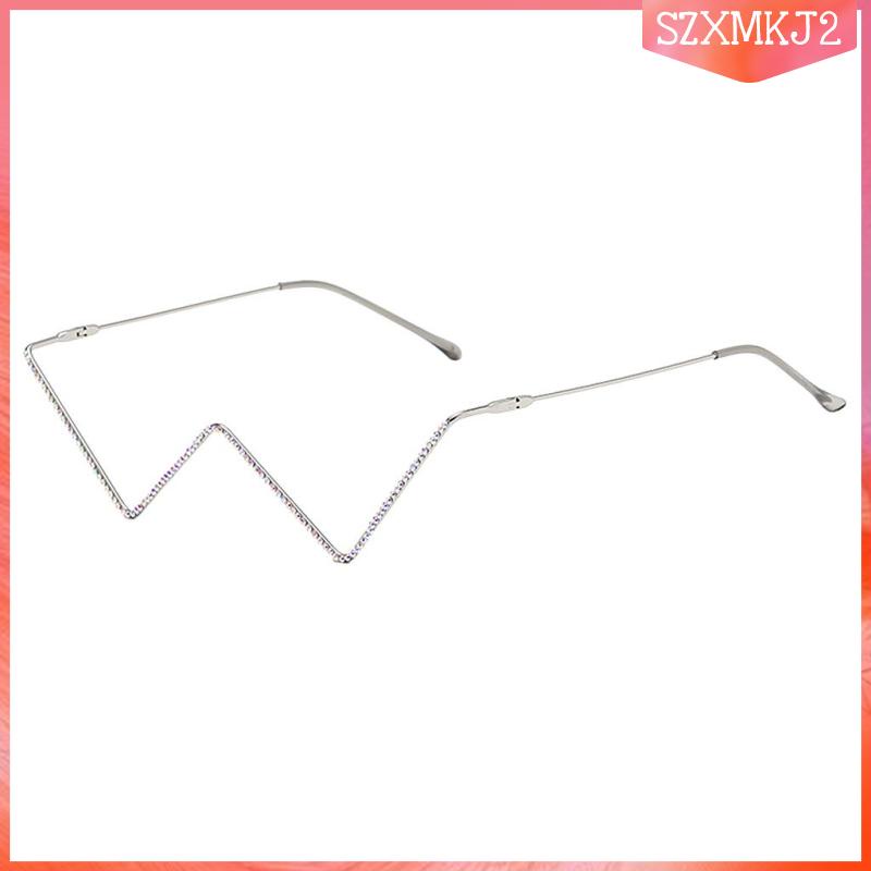 [szxmkj2] Gọng Kính Nữ Hình Chữ W Nửa Gọng Nhỏ Không Tròng