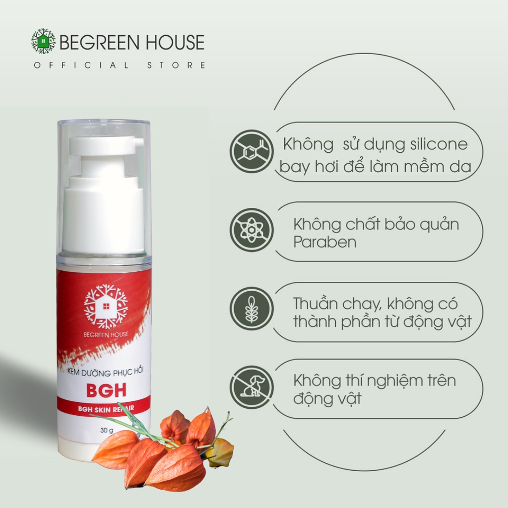 Kem Dưỡng Phục Hồi BeGreenHouse  30g - Giúp phục hồi hàng rào bảo vệ da, ngừa thâm sau mụn, kiềm dầu,  điều hòa bã nhờ