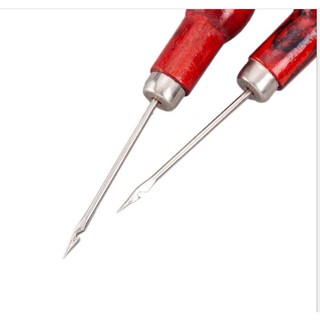 cây dùi mũi nhọn, kim may giày dép, túi xách bằng tay cán gỗ Nâu