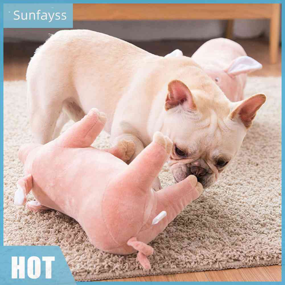 Thú Nhồi Bông Hình Heo Con Chống Cắn Dễ Thương Cho Thú Cưng