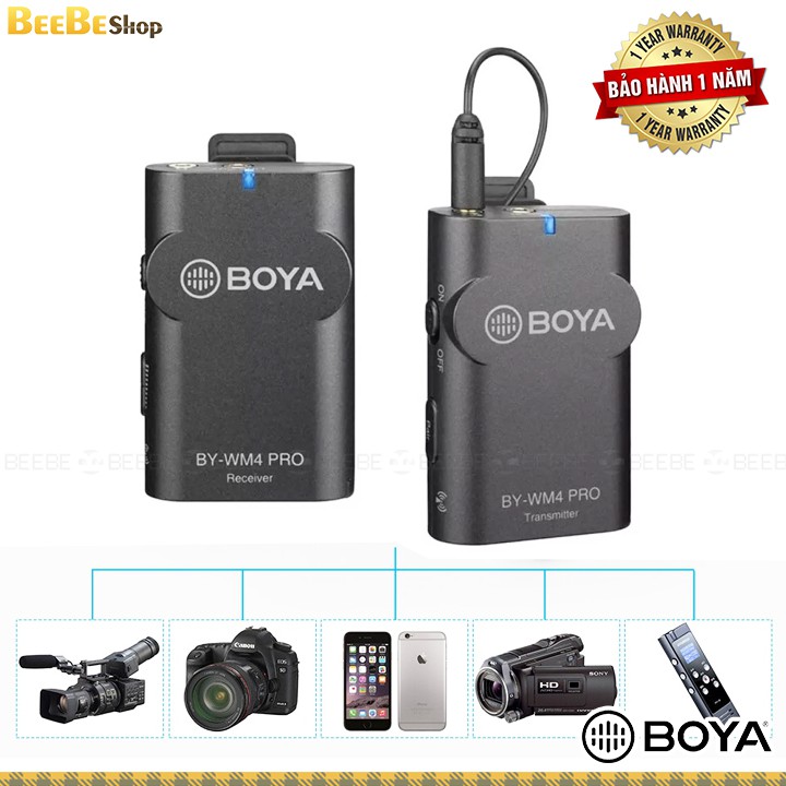 Boya BY-WM4 Pro K1/K2 - Micro Không Dây, Thu Âm Cho Máy Ảnh, Máy Quay, Smartphone