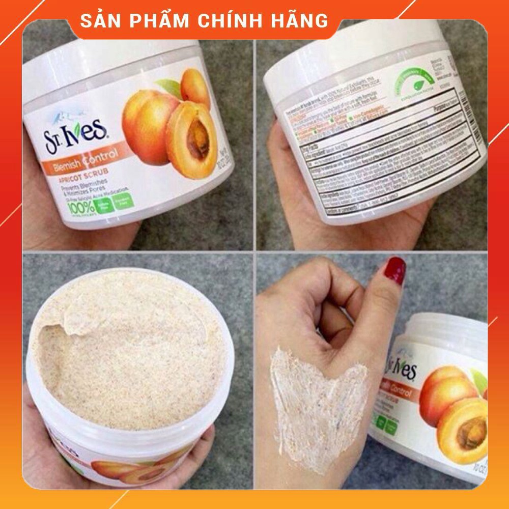 Tẩy da chết giảm mụn toàn thân St.Ives Blemish Control Apricot Scrub