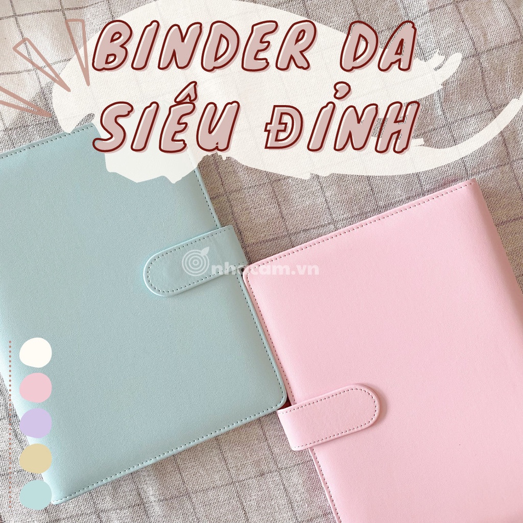 Binder/ Bìa Sổ Còng Da Size A5 Nhà Cam