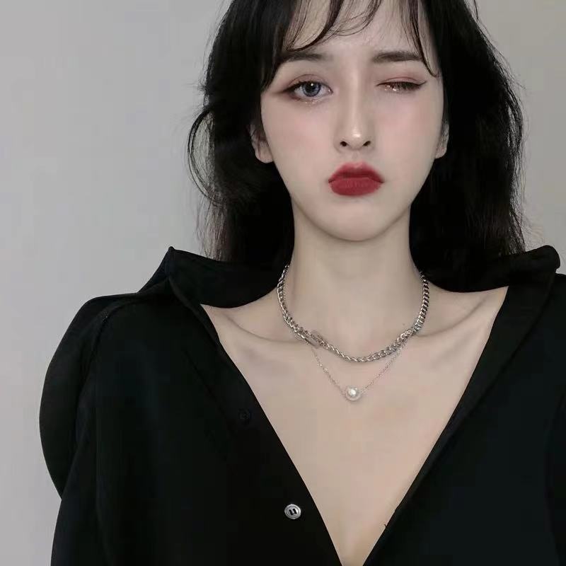 Vòng cổ Hai Lớp Đính Ngọc Trai Kiểu Dáng Mới