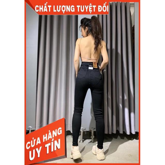 QUẦN JEANS ÔM KO TÚI TRƯỚC CẠP SIÊU CAO CO GIÃN CHẤT CÔTTON XỊN- ảnh thật trải sàn