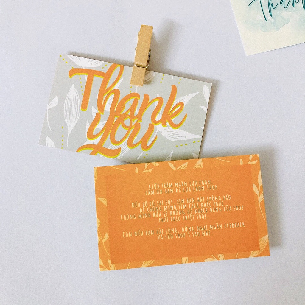 Hộp nhựa 100 card cám ơn, thiệp cảm ơn hoặc Thank you card dành riêng cho shop bán hàng dùng để tặng khách hàng