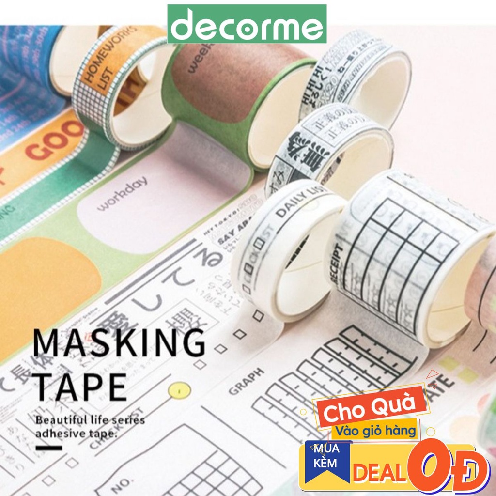 Set 4 washi tape planner 12M DecorMe