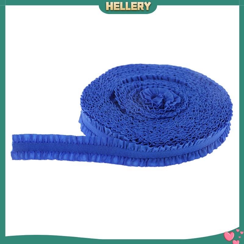 1 Cuộn Ruy Băng Ren Co Giãn Hai Lớp Màu Xanh Dương Dùng May Vá Thủ Công