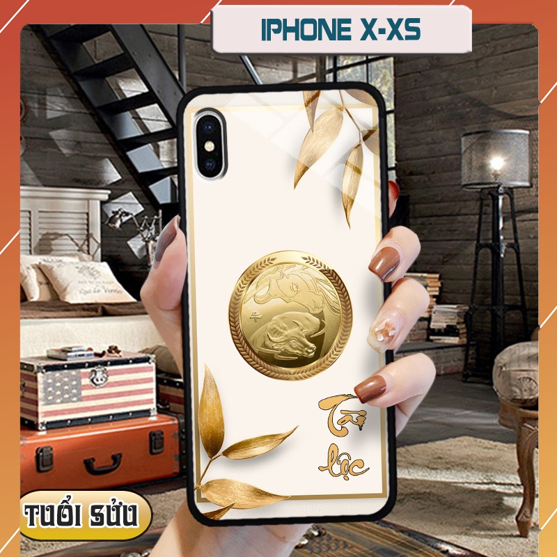 Ốp lưng kính 3D 12 con giáp - iphone x, xs