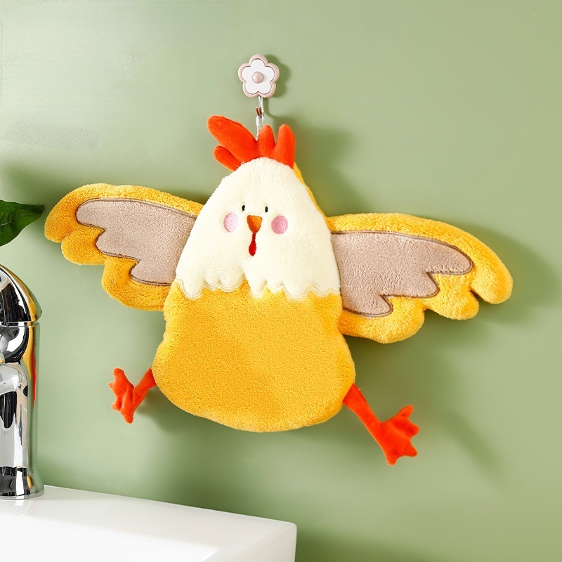 Khăn Lau Tay Vải Lông Cừu San Hô Mềm Mại Thấm Hút Nước Nhanh Khô Có Móc Treo Dành Cho Nhà Bếp Phòng Tắm