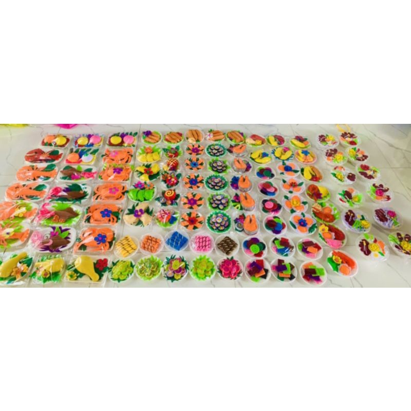 Combor 10 Đĩa thức ăn vải nỉ nhồi bông