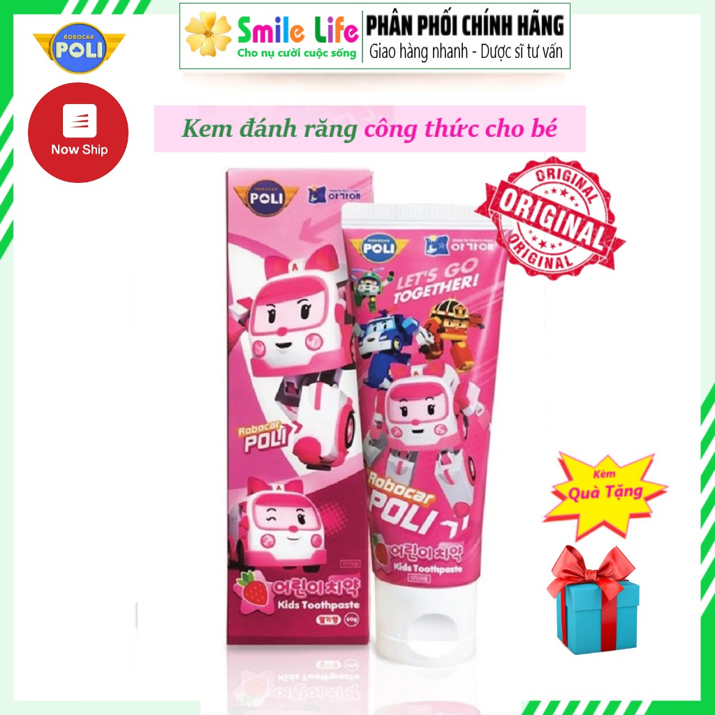 SMILE LIFE | Kem Đánh Răng Trẻ Em Cao Cấp POLI ® 80g - Tái Tạo Men Răng, Ngăn Chặn Sâu Răng, An Toàn Cho Bé