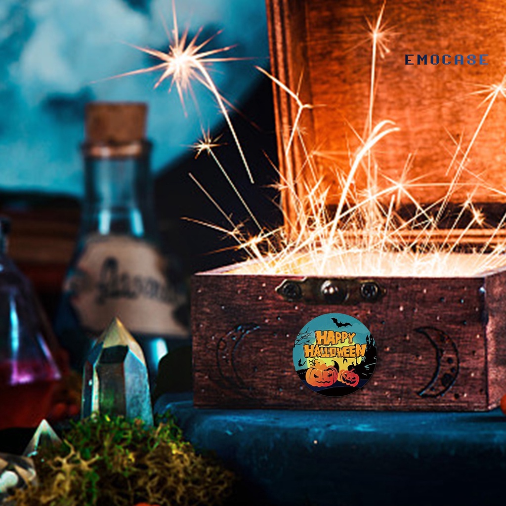 Cuộn 500 Nhãn Dán Trang Trí Halloween Tự Dính Nhỏ Gọn