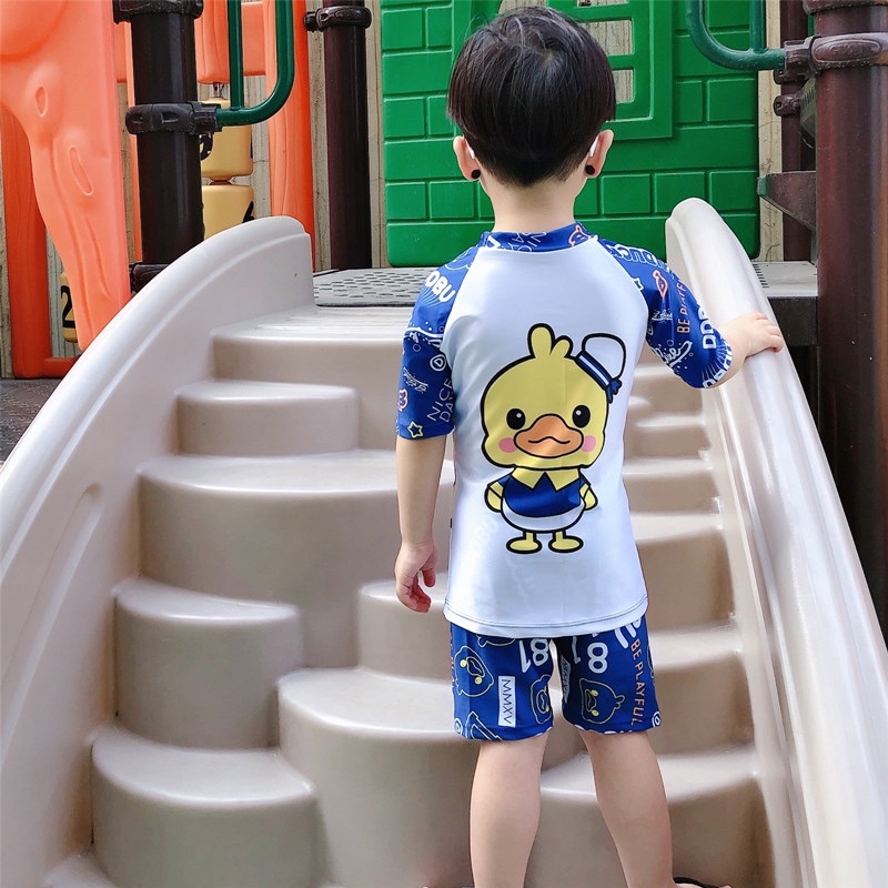 Hàng chính hãng Bộ bơi cho bé trai g-Duck 1-8 tuổi kèm mũ bơi bé từ 10 kg- 33 kg.