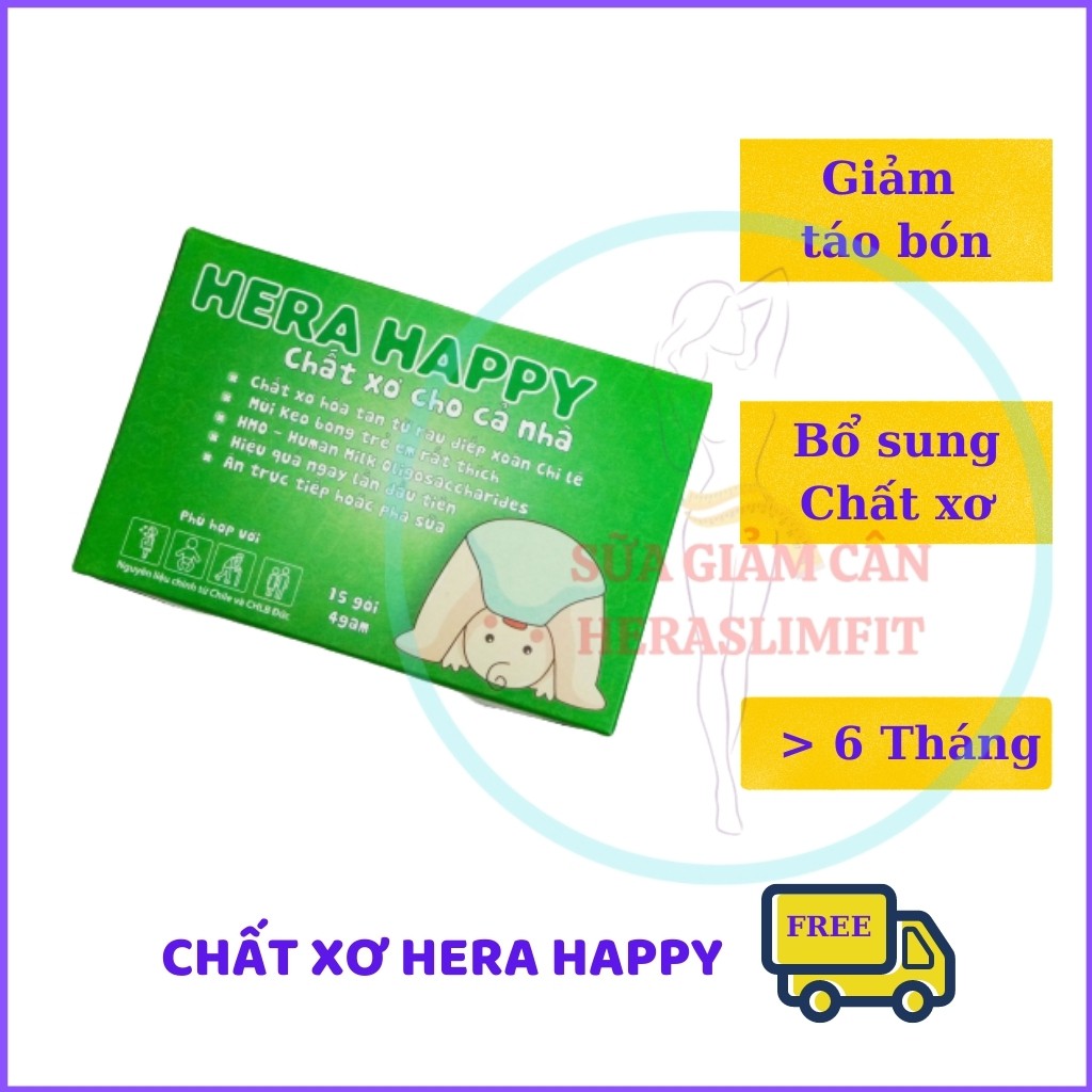 Chất Xơ HERA HAPPY CX01 - Chất xơ hòa tan - Hỗ trợ táo bón Hiệu Quả (Hộp 15 Gói)