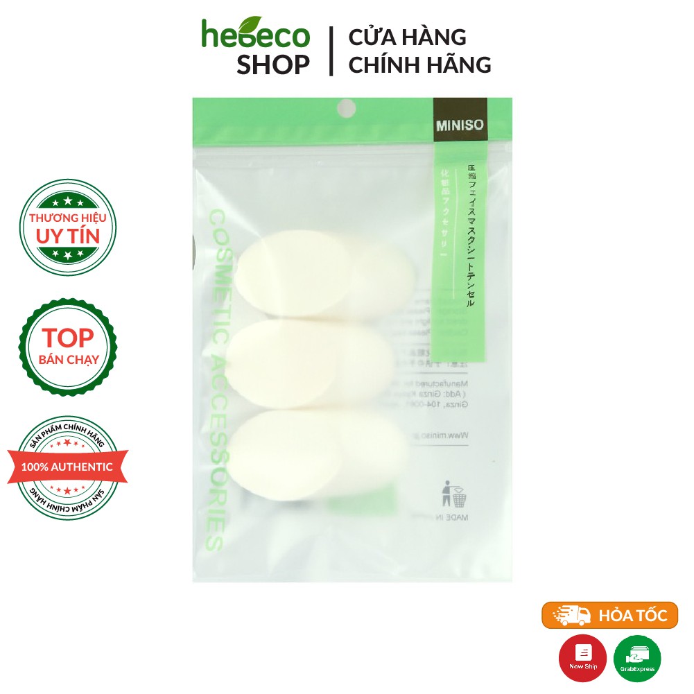 Sét 3 Miếng Mút Trang Điểm Hình Khối Trụ MINISO