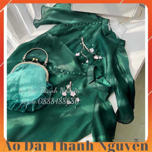 Áo Dài Tết Voon Tơ 4 tà May Sẵn