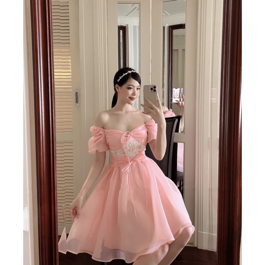 Mẫu Đầm Thiết Kế  Đa Năng -Mặc Trễ Vai Hay Hai Dây Đều Được UP