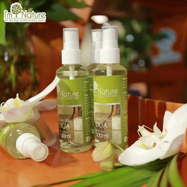 Tinh dầu dừa IM NATURE Thiên Nhiên Làm Đẹp Da Dưỡng Tóc Rụng Massage An Toàn Bà Bầu Và Sau Sinh 100ml Nguyên Chất