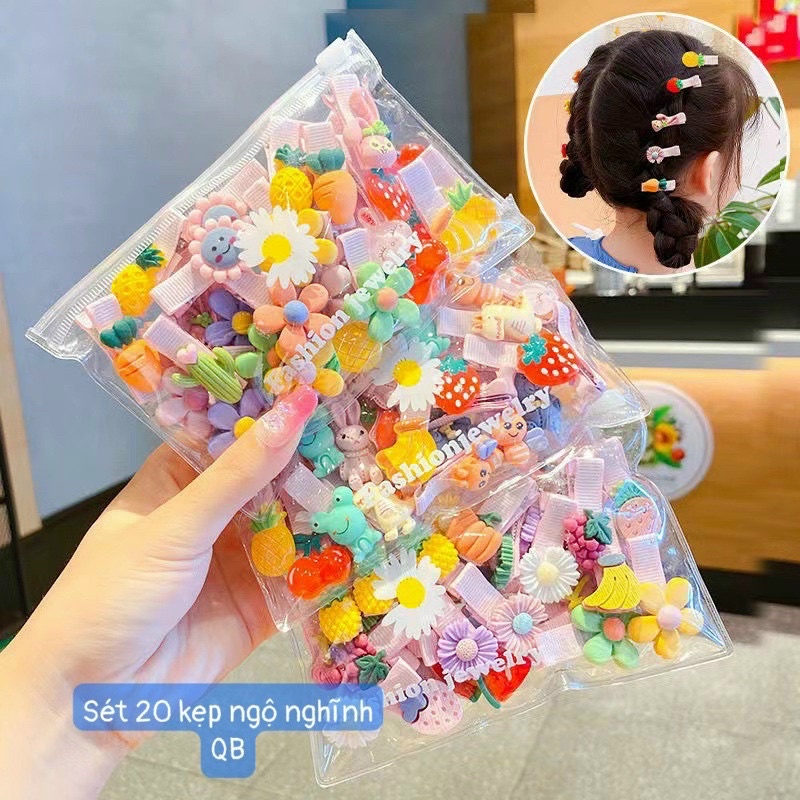 Set 20 kẹp tóc ngộ nghĩnh cho bé