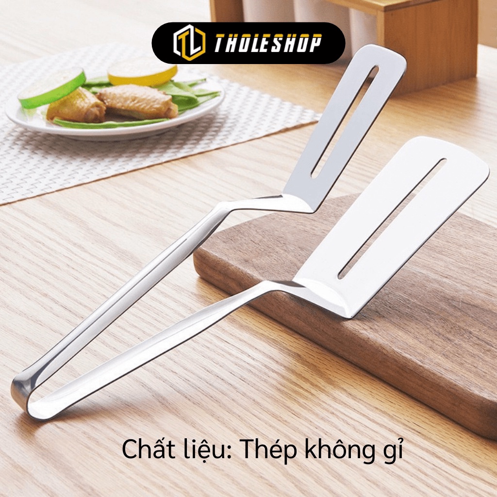 [SGD] Kẹp Inox Gắp Thức Ăn - Xẻng Lật Thịt Nướng, Đồ Chiên Rán, Tay Cầm Thoải Mái 9750