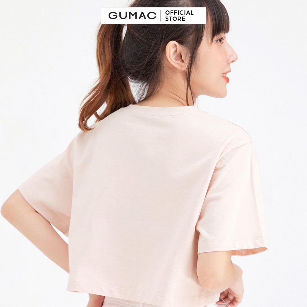 Áo croptop thêu chữ GUMAC ATB651