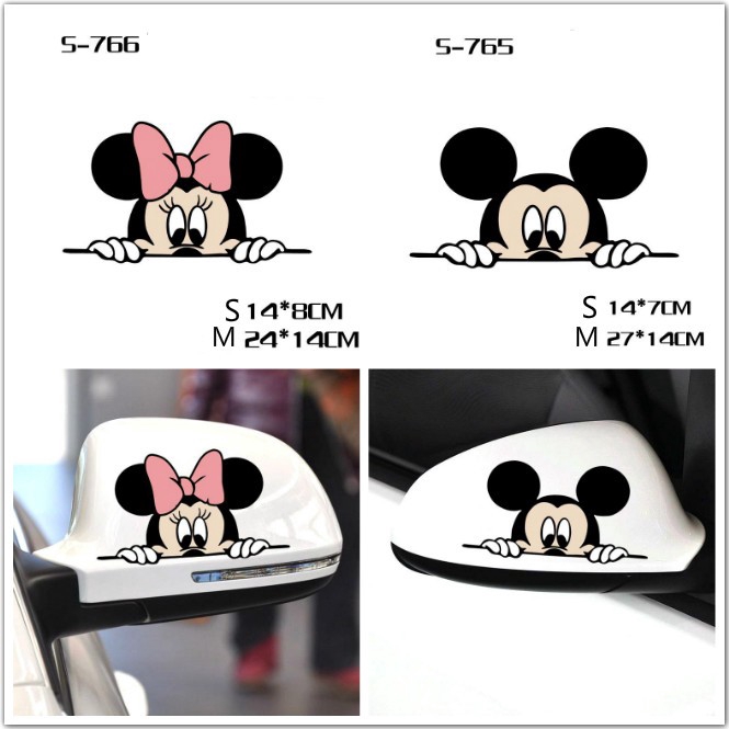 Sticker Dán Trang Trí Xe Hơi Hình Mickey Minnie