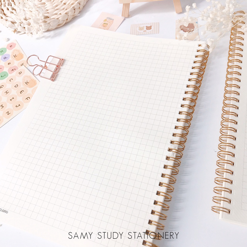 Combo 2 Sổ Caro Ô Ly to (6x6mm) 120 trang size B5 100GSM KLONG ghi chép bài học planner bullet journal