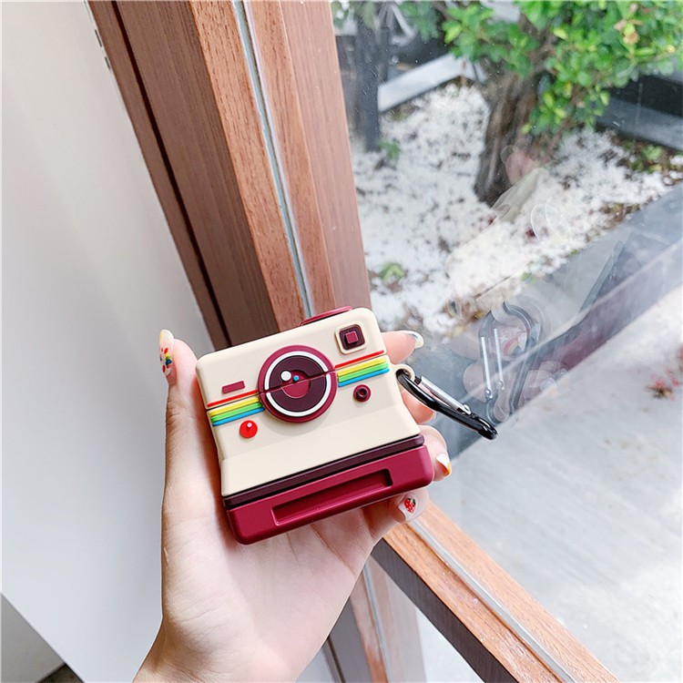 Bao Case Cho Airpods 1/ Airpods 2 Hình Máy ảnh Rainbow.
