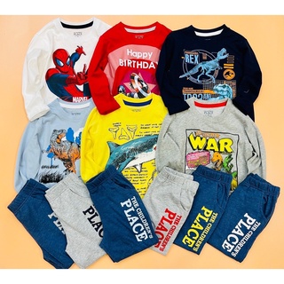 Bộ cotton dài tay Place nhiều hình bé trai size 1-5y