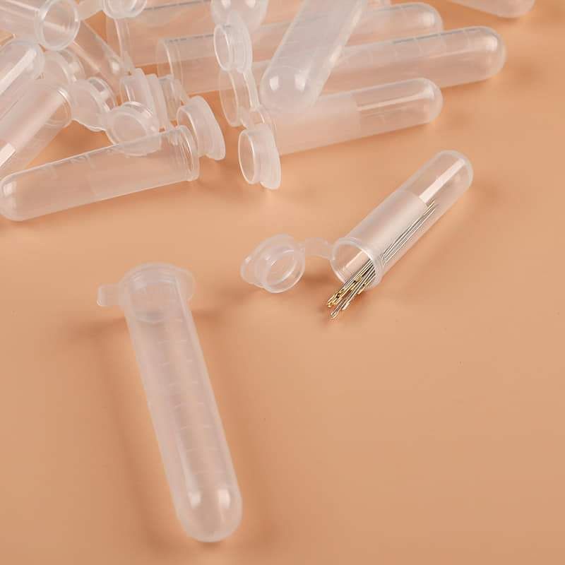 sỉ 100 ống rỗng trong suốt có chia vạch dùng để đựng kim hoặc dung dịch,nắp liền thân tiện lợi, nhựa PP